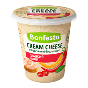 Сыр мягкий Кремчиз воздушный сливочный с нап. "Сладкий чилли" ТМ Bonfesto (125г)