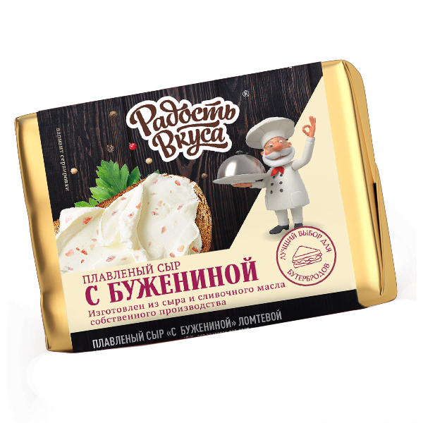 Плавленый сыр "С бужениной" TM Радость вкуса (фольга, 90г)