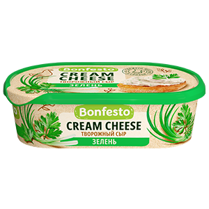 Сыр творожный Кремчиз Зелень ТМ Bonfesto (140г)