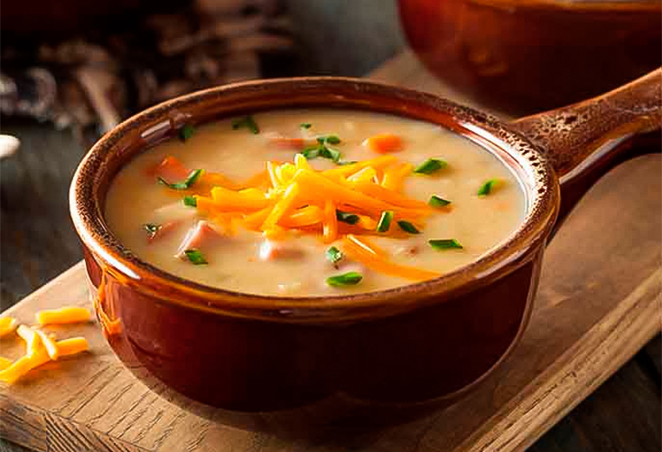 Суп из нута с сыром Чеддер и Реджанито