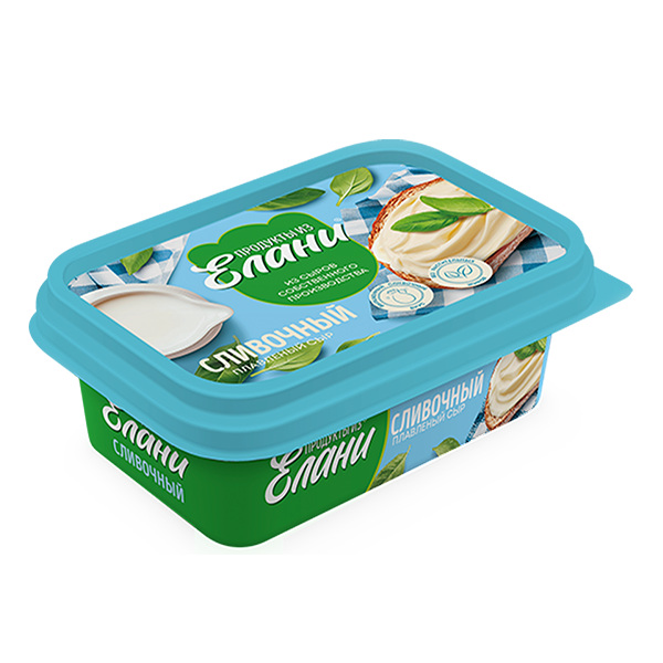 Плавленый сыр Сливочный TM Продукты из Елани (ванночка, 180г)