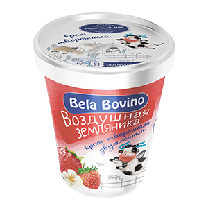 Крем творожный Bela Bovino двухслойный Воздушная земляника (135г)