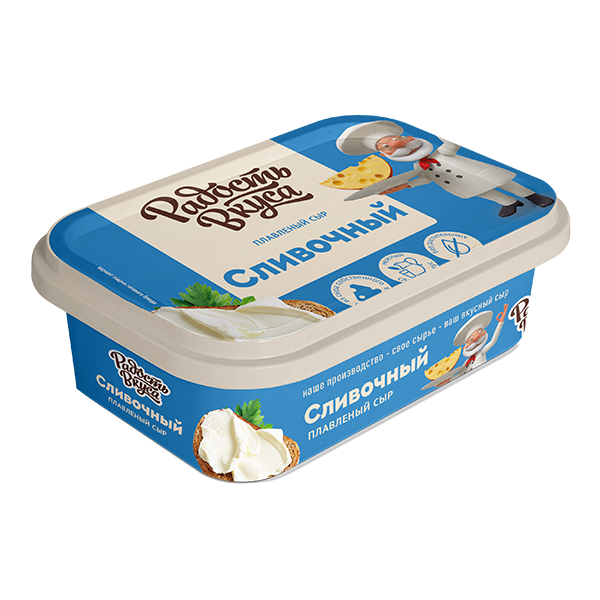 Плавленый сыр Сливочный TM Радость вкуса (ванночка, 180г)