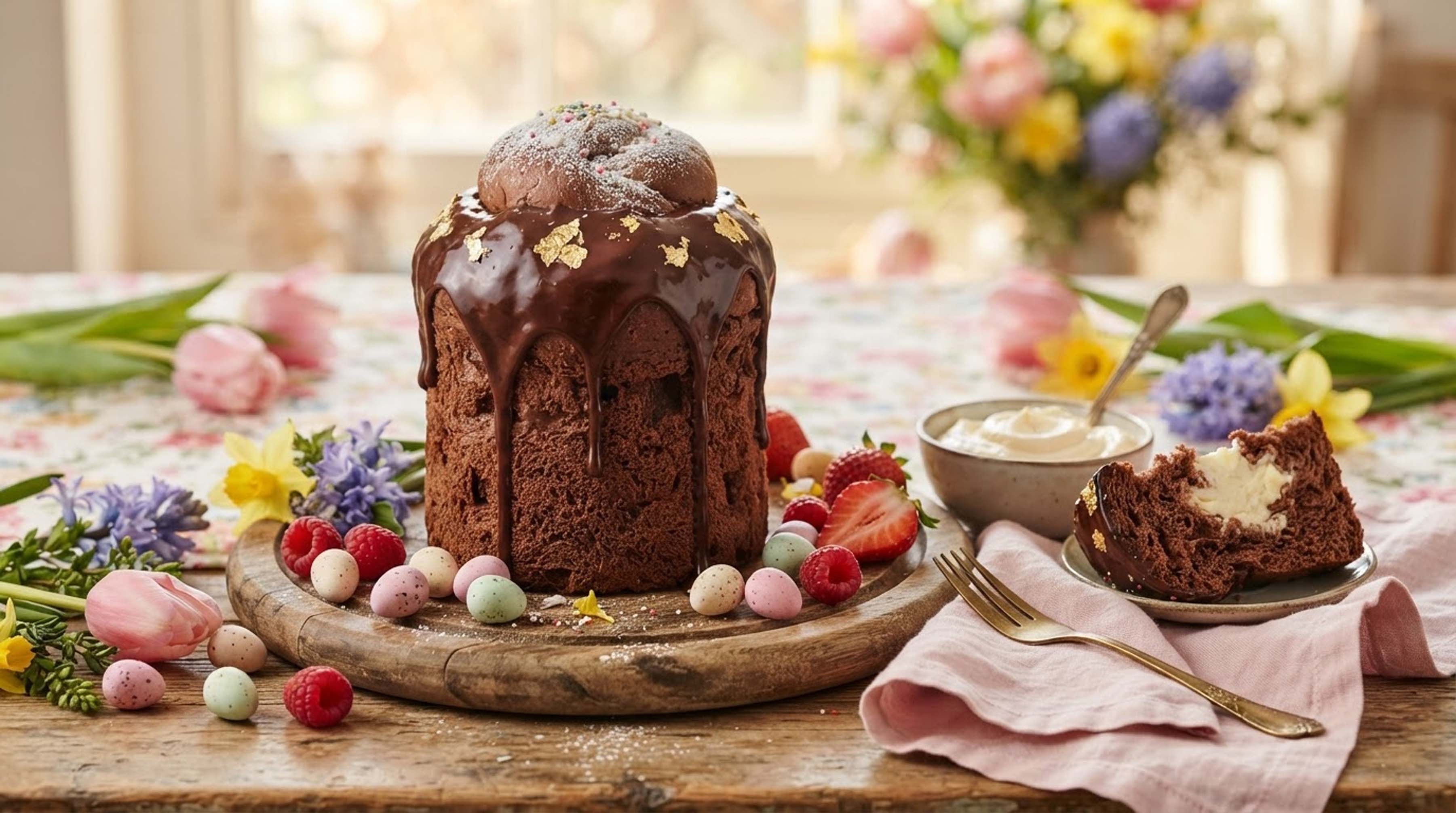 Шоколадный пасхальный кулич