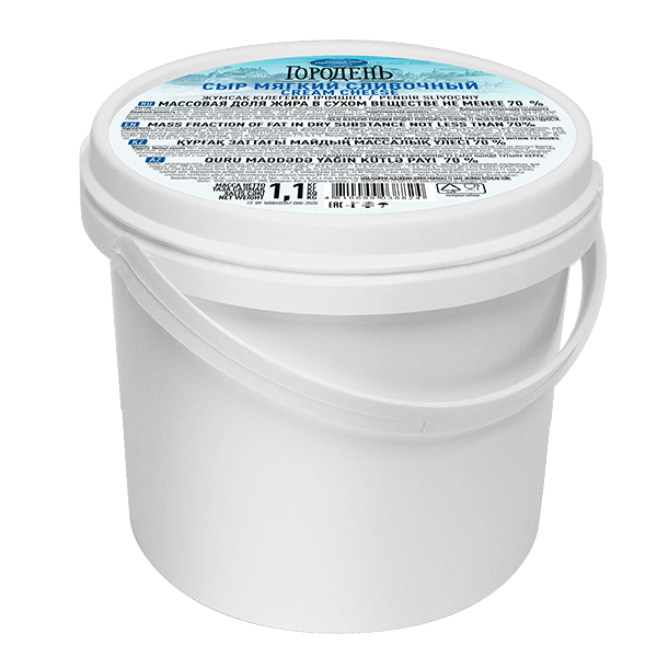 Сыр мягкий сливочный 70% ТМ Молочный мир (1,1 кг)