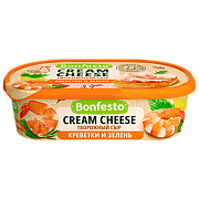 Сыр творожный Кремчиз Креветки и зелень ТМ Bonfesto (140г)