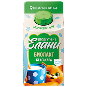 Биолакт 2.5% без сахара ТМ Продукты из Елани (Пюр-пак, 450мл)