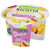 Сыр мягкий Рикотта Dolce с нап. манго - маракуйя TM Bonfesto (100+25г)